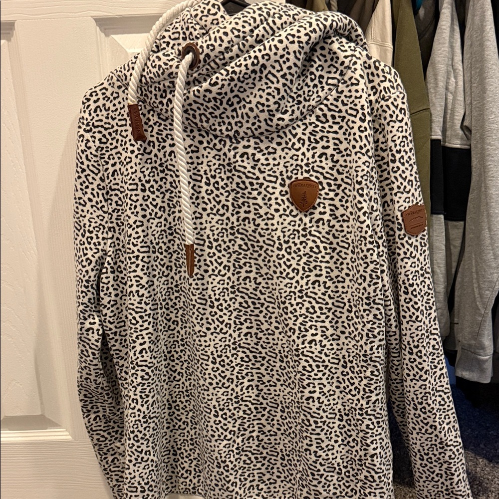 Wanakome Leopard Print Cowl Neck Sweater